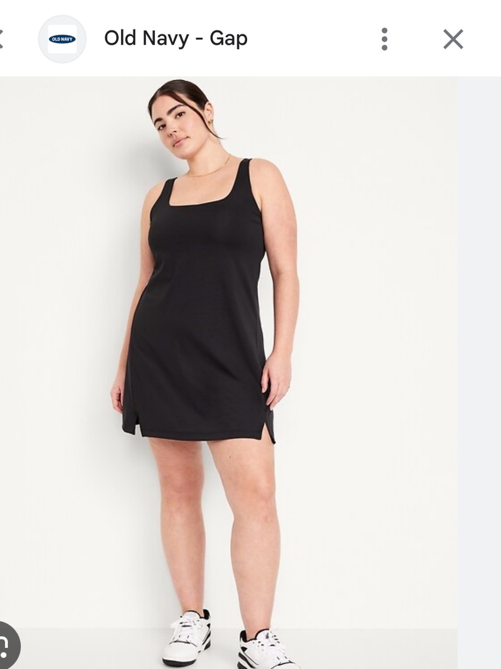Old Navy Black Square-Neck Athletic Tank Dress large
